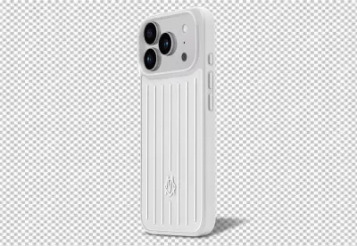 Sleek White iPhone 15 Pro Max in Durable Textured Protective Case image