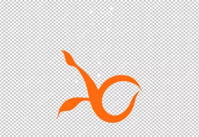 Vibrant Orange Abstract Flowing Design with Elegant Curves on White Background image