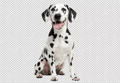 Happy Dalmatian Dog Sitting Smiling Playful PNG Image Download image