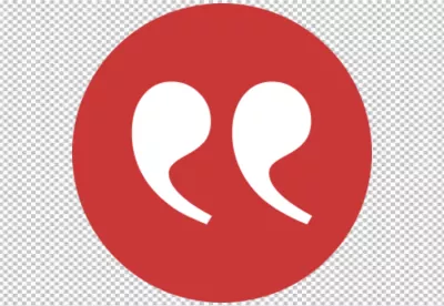 White Quotation Marks on a Red Circle Background