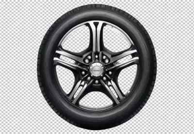 Modern Automotive Wheel with Black Tire and Multi-Spoke Alloy Rim Isolated image