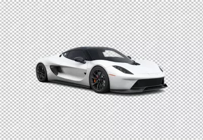 Sleek White Modern Supercar with Black Roof and Performance Wheels Isolated image
