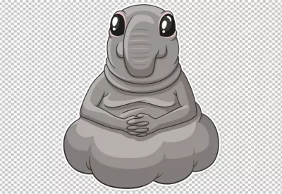 Cute Gray Cartoon Fantasy Character Illustration