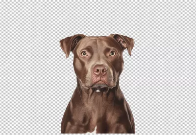 Realistic Pitbull Dog Headshot Looking at Camera - High-Quality PNG Download image