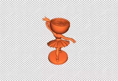 Artistic 3D Render of a Coffee Cup Ballerina Dancing image