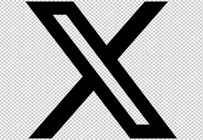 Dynamic Black X Symbol with White Diagonal Line Accent on X logo, Twitter logo image