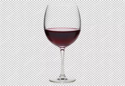 Classic Red Wine Glass with Crimson Liquid on Pristine White Background image