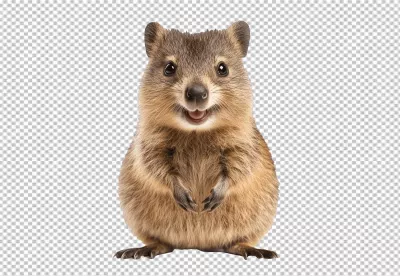 Adorable Smiling Quokka Standing Happily on its Hind Legs image