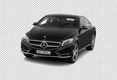 Sleek Black Mercedes Benz Luxury Sedan Front View Automotive Design image