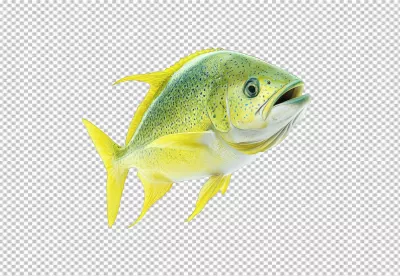 Vibrant Yellow Mahi-Mahi Fish PNG for Tropical Marine Life Designs image