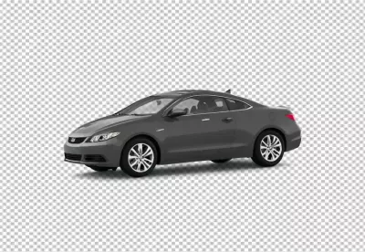 Sleek Gray Two-Door Coupe Car Isolated on Pristine White Background image