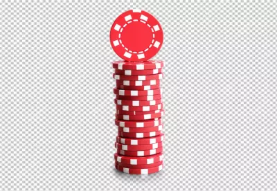 Tall Stack of Red Casino Poker Chips Symbolizing Gaming and Success image