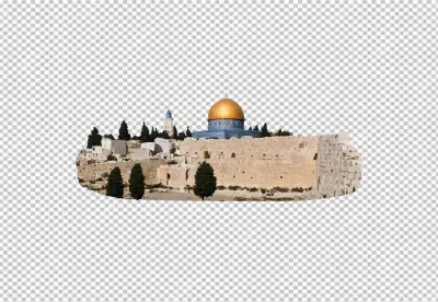 Iconic Golden Dome of the Rock and Western Wall, Historic Jerusalem Architecture image