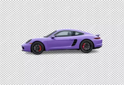 Sleek Purple Performance Coupe with Red Calipers Isolated on Pristine White Background image