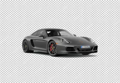 Sleek Grey Porsche Sports Car on Transparent Background Modern Automotive Design image