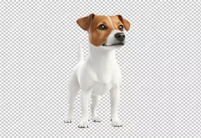 Cute Jack Russell Terrier Standing Attentively PNG image