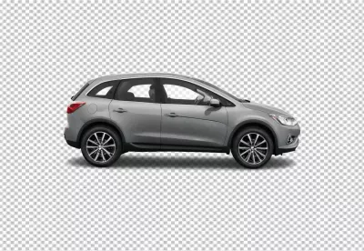 Modern Grey Compact Crossover SUV Isolated on White Background image