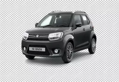 Sleek Dark Gray Suzuki Ignis Car Front Angled View on White Background image