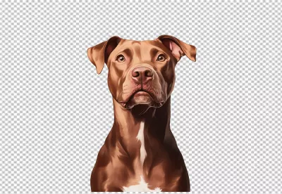 Noble Brown Pitbull Dog Portrait with Striking Gaze image