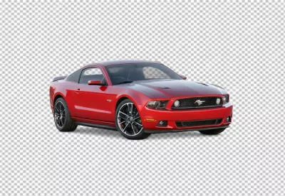Vibrant Red 2012 Ford Mustang GT Coupe Performance Car Isolated image