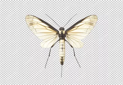 Elegant White and Black Butterfly PNG with Delicate Wings for Nature Designs image