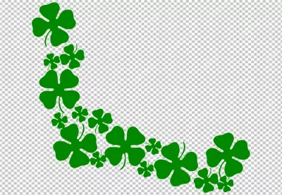 Green Four Leaf Clovers Border Decorative Design
