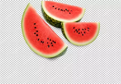 Fresh and Juicy Watermelon Slices Cut and Ready to Eat on a White Background image