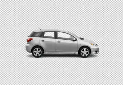 Sleek Silver Compact Hatchback Car Isolated for Automotive Design image