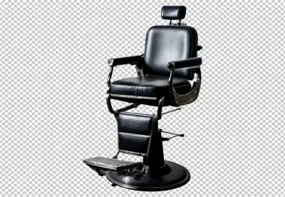 Classic Black Barber Chair with Polished Chrome Accents and Footrest image