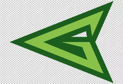 Green Arrow Symbol on a Black Background