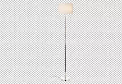 Modern Floor Lamp with White Drum Shade and Sleek Chrome Finish for Home Decor image