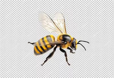 Vibrant Honey Bee in Flight for Creative Designs image