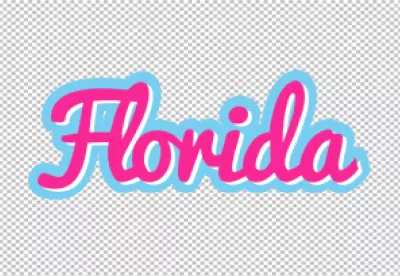 Vibrant Pink and Blue 'Florida' Script Typography with Playful Retro Aesthetic image