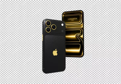 Premium Black and Gold Leronza Custom iPhone 15 Pro Max image