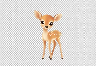 Adorable Spotted Baby Deer Character for Kids' Designs and Nursery Decor image