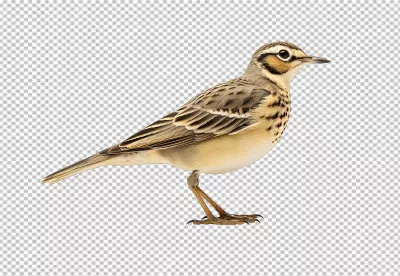 Elegant Striped Bird Standing Tall on Clean Background image
