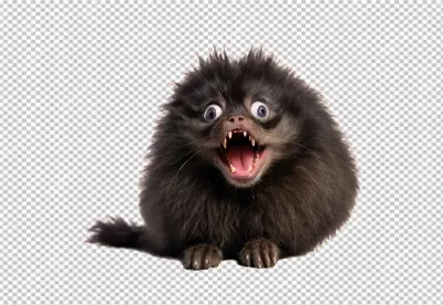 Shocked Pomeranian Dog with Wide Eyes and Funny Screaming Expression on White Background image