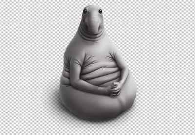 Abstract Grey zhdun Whimsical Figure