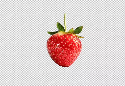Fresh Ripe Red Strawberry PNG Cutout for Sweet Design Projects image