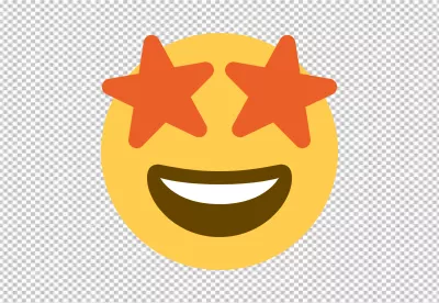 Star-Struck Emoticon Expressing Amazement and Delight with Glowing Eyes image