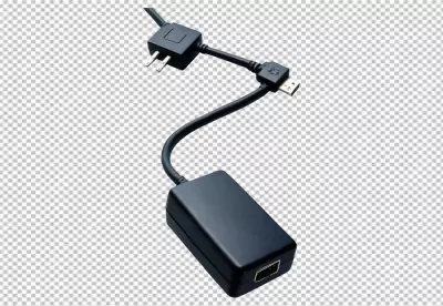 Universal Black Adapter Cable with US Plug, USB, and HDMI Connector for Electronic Devices image