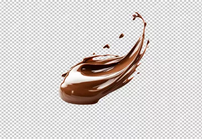Dynamic Chocolate Swirl Splash PNG Cutout for Sweet Dessert Designs image