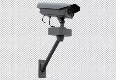 Modern Grey Outdoor Security Camera Isolated for Advanced Surveillance Technology image