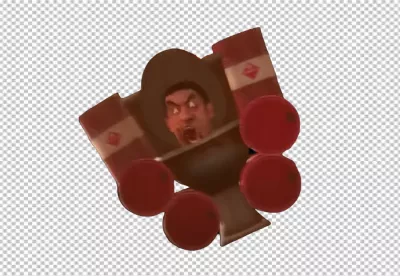 Dynamic Illustration of an Angry Face on Exploding Dynamite Elements image