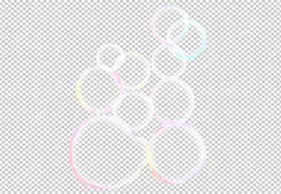 Vibrant Iridescent Soap Bubbles Floating on a Clean White Background image