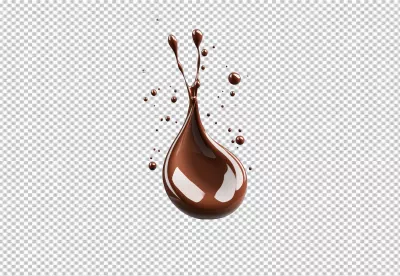 Dynamic Chocolate Splash Art with Liquid Droplets and Sweet Dessert Flow image