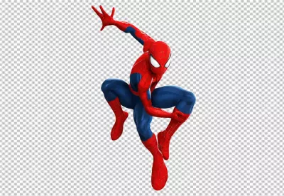 Agile Superhero Spider-Man in Classic Red and Blue Suit Leaping Action image