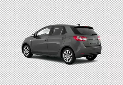 Sleek Dark Grey Compact Hatchback Car Isolated on White Background for Automotive Design image