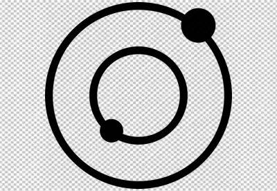 Stylized Atomic Structure Model or Orbiting Planets Icon image