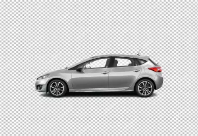 Sleek Silver Compact Hatchback Car Isolated for Modern Automotive Design image